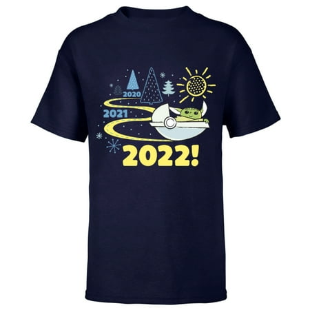 Star Wars The Mandalorian Grogu 2022 New Year’s Eve Standard - Short Sleeve T-Shirt for Kids – Customized-Navy