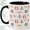 Black, variant on Nautical Anchor Pattern Accent Mug, 11oz Ceramic Coffee Cup for Sail Fans