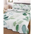 thumbnail image 3 of Quilts Twin XL Size, Eucalyptus Leaves Soft Comforter Bedding Set for Bed, Spring Botanical Pastoral Green Lightweight Quilted Bedspread with Pillow Cover(2 Pieces) for All Season, 68x98 Inch, 3 of 6