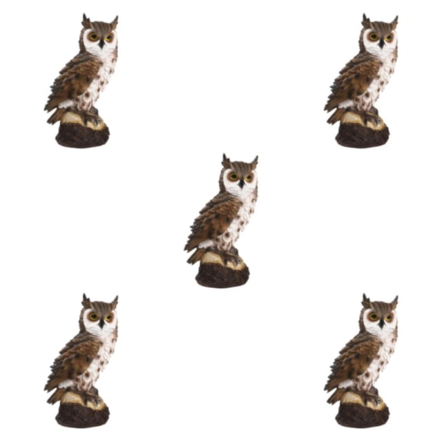 Injueey Realistic Horned Owl Decoy Bird Scarecrow for Statues Yard Garden Ornament Type2