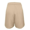 thumbnail image 6 of Dress Shorts for Women, Audhol Womens Casual Solid Elegant Zipper Waist Suit Shorts Pants Elastic Waist Side Pockets Business Shorts Womens Shorts Dressy Casual Beige L, 6 of 7