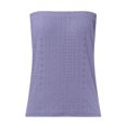 thumbnail image 6 of Otntypg Women's Crochet Tube Tops Cute Summer Solid Color Bandeau Tank Casual Strapless Blouse Off The Shoulder Tunic Shirts Purple#01 XL, 6 of 6