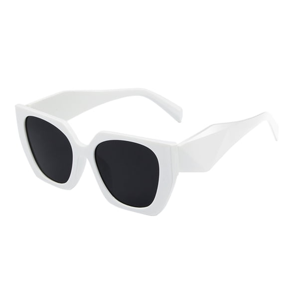 Siminsem Color Blocking Sunglasses for Men Women, Diamond Temples Trendy Sun Glasses, UV Protection Fashion Geometric Shades, White, One Size