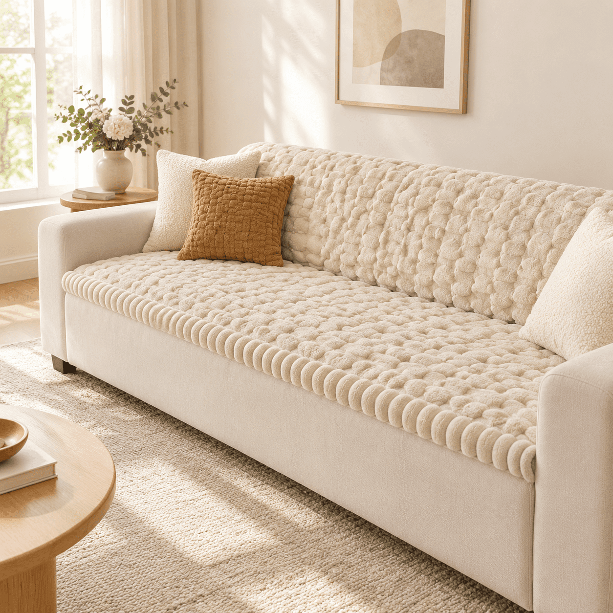 Beige 27.6x47.24 Pet Sofa & Chair Protector Washable Pet-Friendly Dog Couch Cover