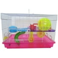 thumbnail interactive-video image 1 of YML H157PK Dwarf Hamster Mice Cage With Accessories Pink For Sale Online 1 of 11