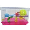 YML Dwarf Hamster or Mouse Cage with Color Accessories, Pink