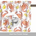 thumbnail image 6 of Summer Ocean Valance Curtain for Windows Watercolor Red Crabs Yellow Lemon Farmhouse Rod Pocket Curtain Valances Short Window Treatments Panels for Kitchen Bathroom Laundry Room Basement 60 x 14 Inch, 6 of 9