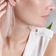thumbnail image 5 of Humble Chic Geometric Chevron Threader Hoop Earrings - 925 Silver Plated - 3 inch, 5 of 8