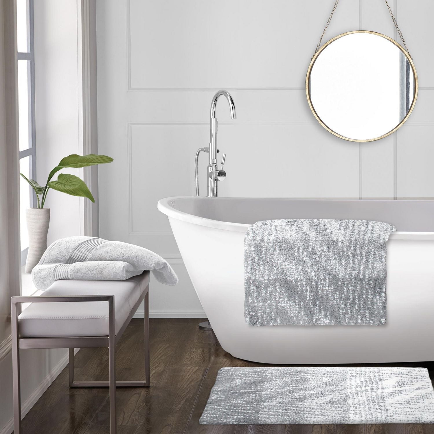 Tapis de Bain Bande Mélange Fieldcrest 100% coton de luxe