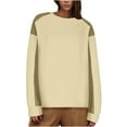 thumbnail image 4 of RQYYD Oversized Sweatshirt for Women Color Block Crewneck Long Sleeve Casual High Low Pullover Sweatshirts Tops Irregular Hem Outfits for Women, 4 of 5