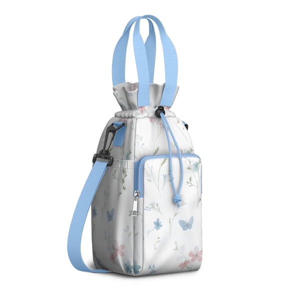 Water Bottle Carrier Bag with Adjustable Strap, Lightweight Drawstring Bottle Holder for Travel & Outdoor Use