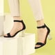 thumbnail image 2 of Sandalias De Tacón Grueso Correa De Tobillo Transparente Gamuza Sintética Para Mujeres Negro 38, 2 of 7