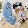 thumbnail image 3 of QUDDERR 3M-3Y Boys Zip-Up Shirt 2PCS Outfits for Baby Toddler Sleeveless Hooded Tank Tops + Solid Colour Shorts Sports Set, 3 of 9
