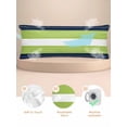 thumbnail image 2 of Navy Blue Green Stripe Pillow Cases Body Size, Smooth Satin Pillowcase for Hair and Skin, Modern Art Horizontal Striped Decorative Cooling Bed Pillow Covers with Zipper, 20x54 Inches, 2 of 5