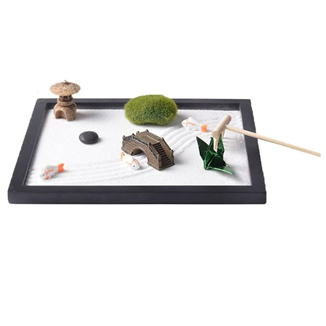 Jardín Zen De Meditación Con Múltiples Accesorios, Jardín De Escritorio En Miniatura Con Bandeja Cuadrada Para Sala De Estar, Oficina, Hotel, Club De Yoga Speravity HA019675-00