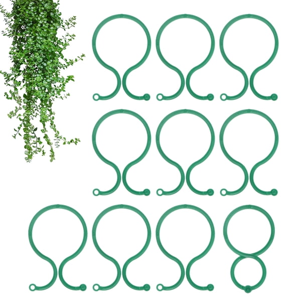 Uxcell 100-Pack Clips de Soporte para Plantas, 2.4" x 1.6" x 0.08" (L x W x H) Sujetadores de Clips para Plantas de Plástico