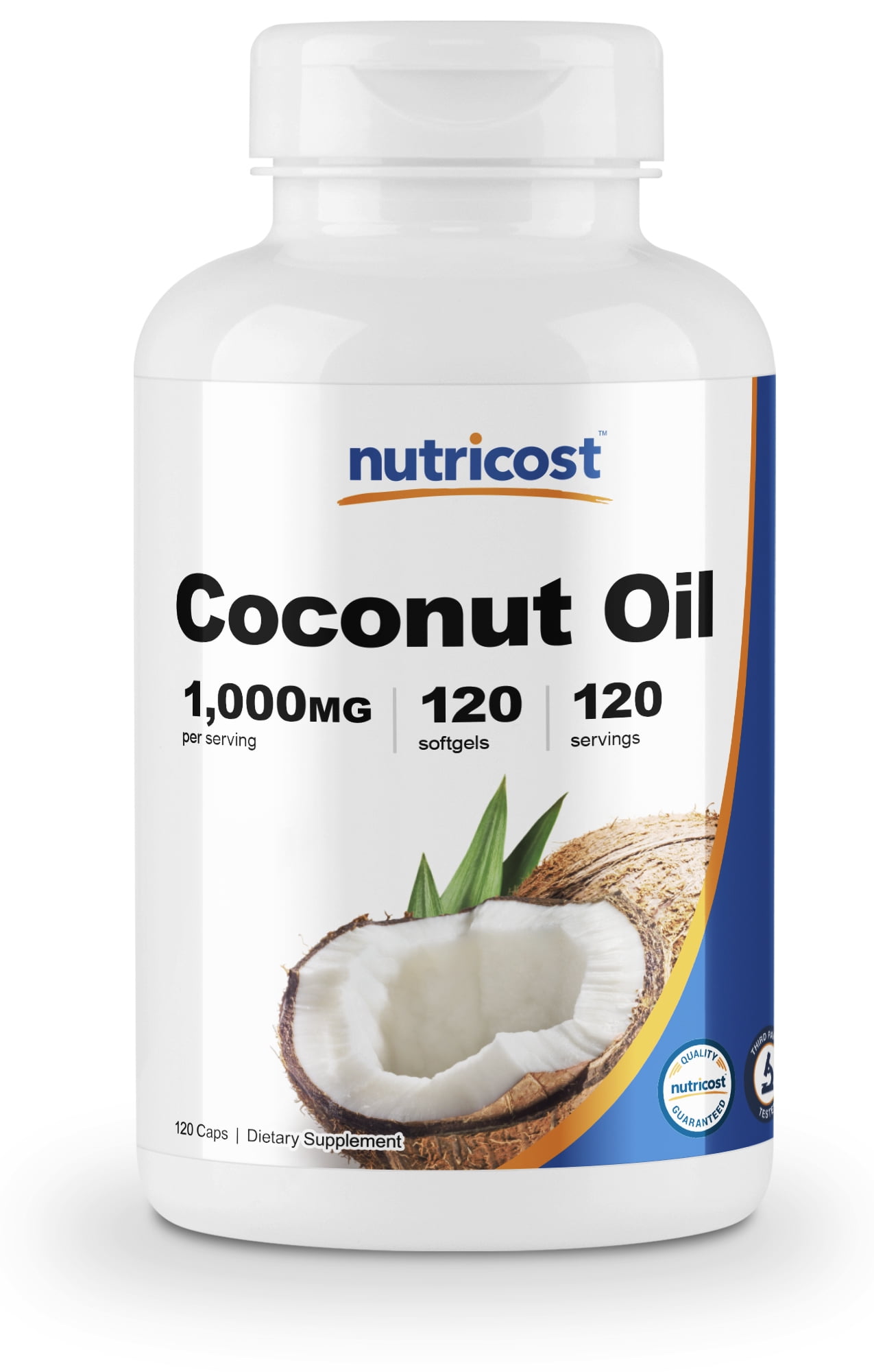 Nutricost Coconut Oil Capsules (1000mg) 120 Softgels Gluten Free and