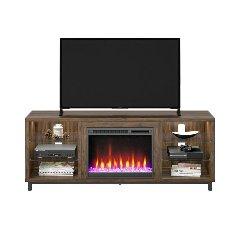 Ameriwood Home Lumina Deluxe Fireplace TV Stand for TVs up to 70
