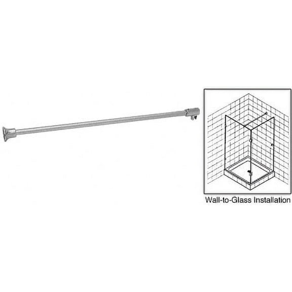 CRL SUP10SN Satin Nickel Frameless Shower Door Fixed Panel Wall-To-Glass Support Bar for 3/8" to 1/2" Thick Glass
