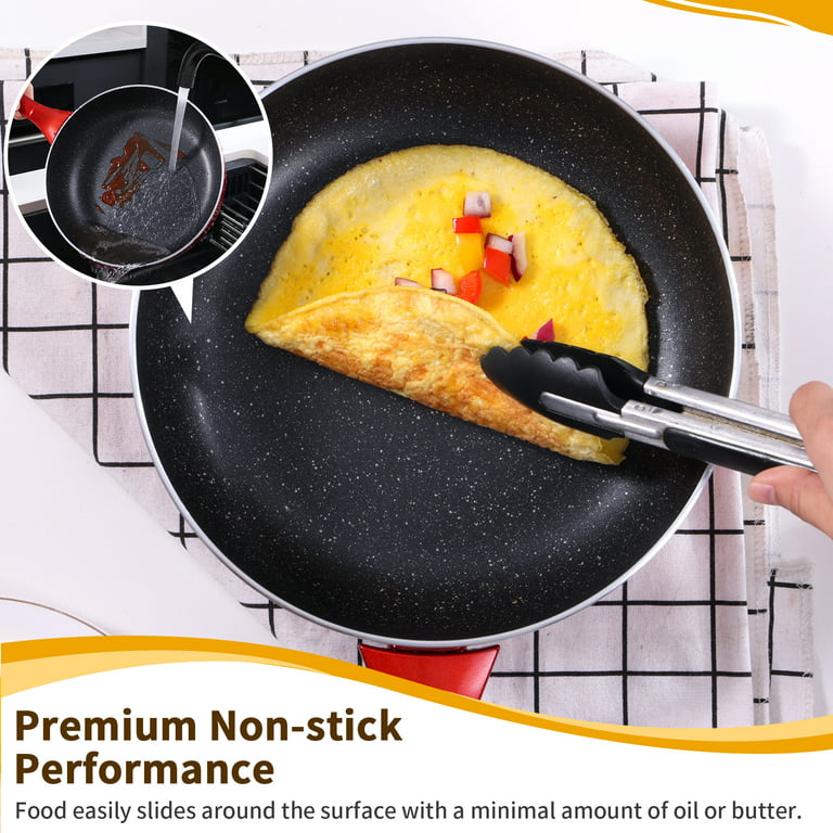 Innerwell 12 Inch Kitchen Frying Pan Glass Lid Nonstick Toxin Free