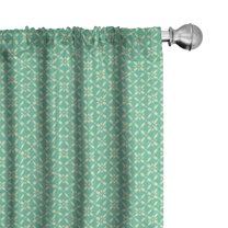 Ambesonne Abstract 4-Panel Curtains, Retro Style Garden Pattern, 56"x84", Sea Green Pale Yellow