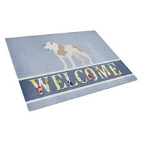 Caroline's Treasures Bulldog Welcome Glass Cutting Board Large