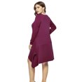 thumbnail image 2 of U.Vomade Women's Fall Plus Size Dress Solid Color Round Neck Long Sleeve Pocket Dress, 2 of 6