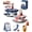 Blue+Red set, variant on Umbrella Tea Infuser Ceramic Blue and White Porcelain Umbrella Shaped Tea Strainer Diffuser Cup Set Loose Leaf Filter with Rotating Design Retro Pot Funnel Accessory Tool Coffee Brewing