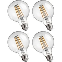 Jaspertronics G25 LED Globe Edison Bulb 2700K Soft White Dimmable 4W (40W Eqv) 400LM E26 Base CRI90 for Indoor Fixtures 4 Unit per pack