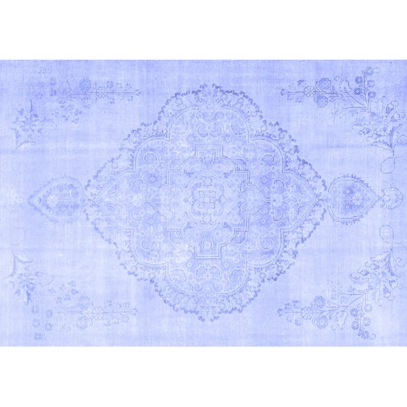 Ahgly Company Machine Washable Indoor Rectangle Persian Blue Traditional Area Rugs, 3' x 5'