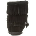 thumbnail image 3 of Minnetonka Kid's Double Fringe Side Zip Boot, Black 7 Little Kid, 3 of 7