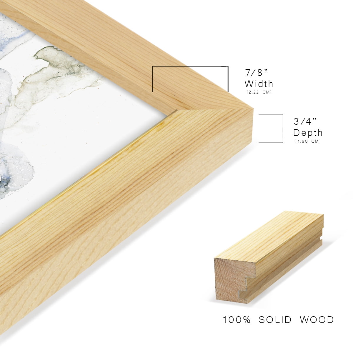 Organic Interlace I -Framed Print w/glass-Natural Wood