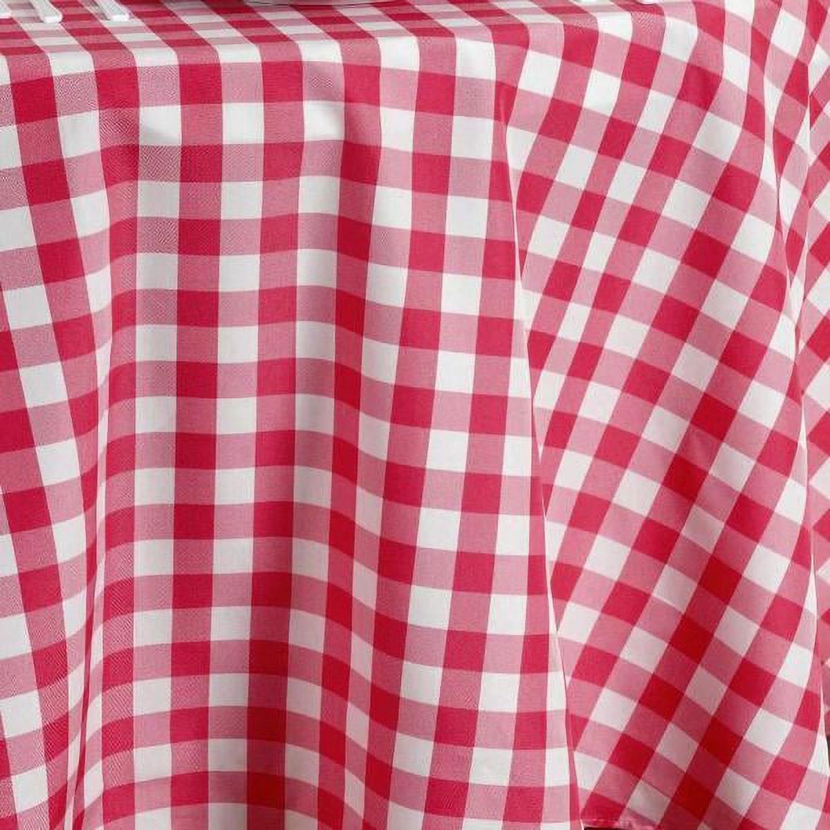 BalsaCircle 54" x 54" Square Gingham Checkered Polyester Tablecloth Red and White - image 3 of 9