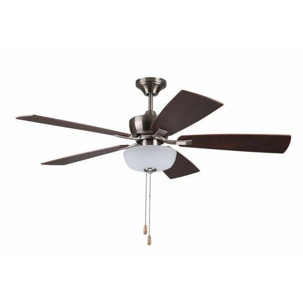 Sg52bnk5l Litex Sigrid Single Light Led Ceiling Fan Brushed Nickel Finish With Ash Driftwood Blade White Opal Glass Com Single Light Led Ceiling Fan Brushed, Litex Ceiling Fans