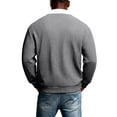 thumbnail image 3 of OIOLOYJM Mens Waffle Shirt Casual Henley Golf Shirt Long Sleeve Knitted T-Shirt Cozy Trendy Soft Dressy 1/4 Zip Pullover Tops Gray L, 3 of 4