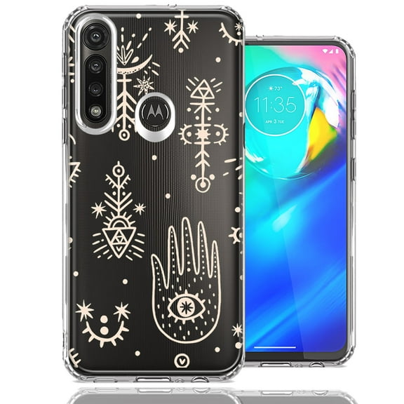 MUNDAZE For Motorola G Power Hamsa Amulet Design Double Layer Phone Case Cover