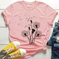 thumbnail image 2 of JINMGG Womens Plus Size $5 New Women's T-Shirt Short Sleeves Fashion Big Floral Flower Lady T-Shirts Top Pink L, 2 of 4