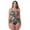 Black Bouquet, variant on Black & White Palm Keyhole Swimdress by Sea & Sand Beachwear, 22W