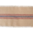 thumbnail image 2 of DII French Blue / Barn Red Middle Stripe Burlap Table Runner, 2 of 4