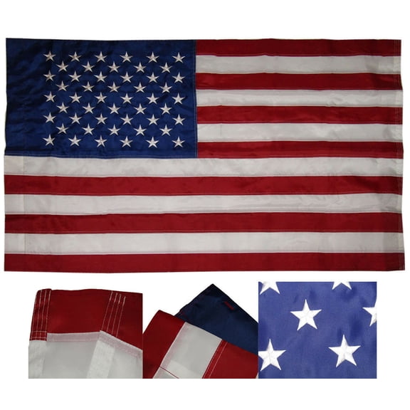 3x5 USA America 50 Star Blue Pole Sleeve 3'x5' Embroidered 210D Nylon Flag