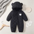 thumbnail image 2 of 6-12 Months Baby Boys Girls Onesies Snowsuits Infant Baby Winter Clothes Solid Romper Hooded Jumpsuit Warm Outwear Jackets Little Kids Winter Outfits, 2 of 7