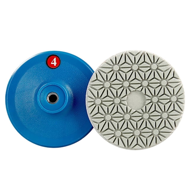 Almencla Roue Abrasive Tampons de Polissage de Pierre, Outil de Polissage de Pierre Polyvalent, Disques de Broyage de Marbre Robustes Disque de Ponçage 4 Pouces Étape 4