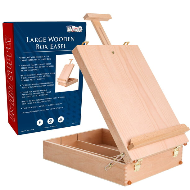 US Art Supply Newport Large Adjustable Wood Table