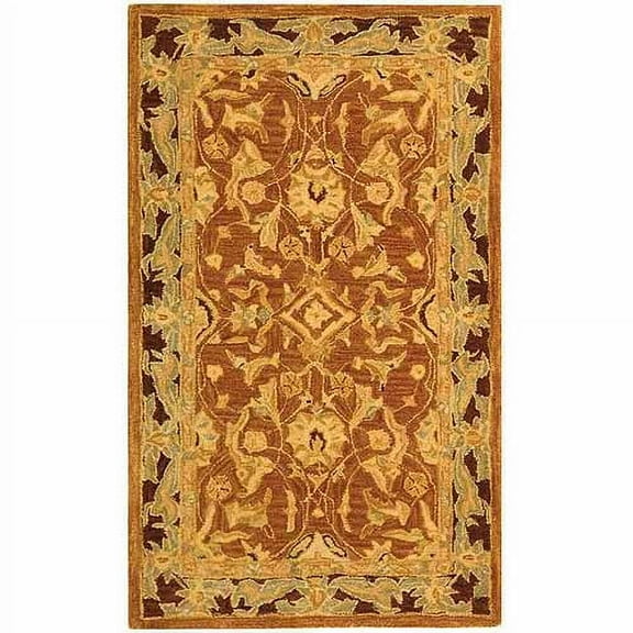 SAFAVIEH Anatolia Stephanie Floral Area Rug, Brown/Plum, 6' x 6' Round