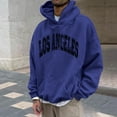 thumbnail image 2 of skpabo Hoodies for Men Warehouse Mens Letter Print Sweatshirts Hooded Pullover Fleece Lined Long Sleeve Tops Casual Drawstring Hoodie with Kangaroo Pocket, 2 of 6