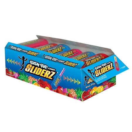 - Push Pop SliderZ, Assorted Flavors Sliding Case Lollipops, 9 Oz, 18 Ct