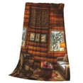 thumbnail image 3 of Bingfone Log Cabin Inside Print Flannel Fleece Blanket Throw Blanket For Bed,Sofa,Couch,Travel,Camping(80"X60"), 3 of 9
