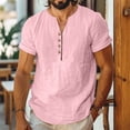 thumbnail image 2 of Cotton Linen T Shirts for Man Short Sleeve Lightweight Breathable V Neck Relaxed Fit Casual Tshirts Mens Tees, 2 of 6