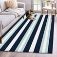 thumbnail image 5 of Area Rug 48×72in, Navy Blue Turquoise Stripes Floor Carpet Living Room Rug, Modern Minimalist Art Non-Slip Welcome Mat Indoor Rugs for Bedroom Dining Room, 5 of 9