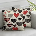thumbnail image 2 of COMIO  Valentine's Day Pillow Covers Set of 2 Various Red Black Hearts Decor White Throw Pillow Covers Valentine's Day Cushion Case Decoration for Sofa Couch, 2 of 6